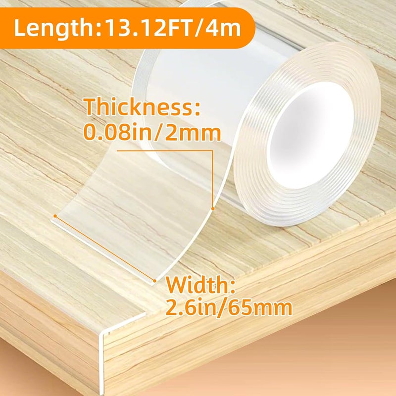 CHENYA 2.6 in x 13.12 FT,Clear Soft Corner Protectors for Furniture Strip,Sharp Edge & Table Bumper,Window Edge,Wall Protector, Soft Corner Guards Safe for Proof,Table Corner Protectors in Family - Image 2